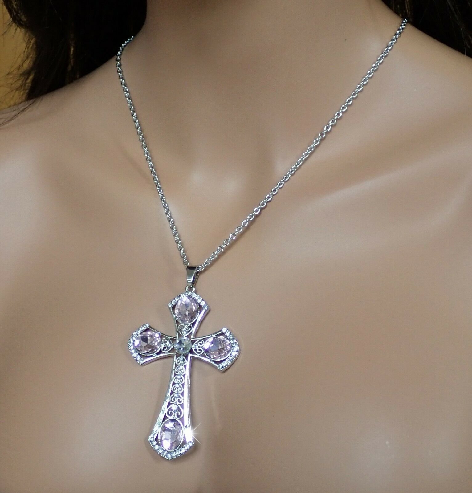 Luxury Big Cross Pendants 5A Cz Rose Gold Filled 925 Silver Party Wedding  Pendant With Necklaces For Women Men Jewelry From 37,43 € | DHgate